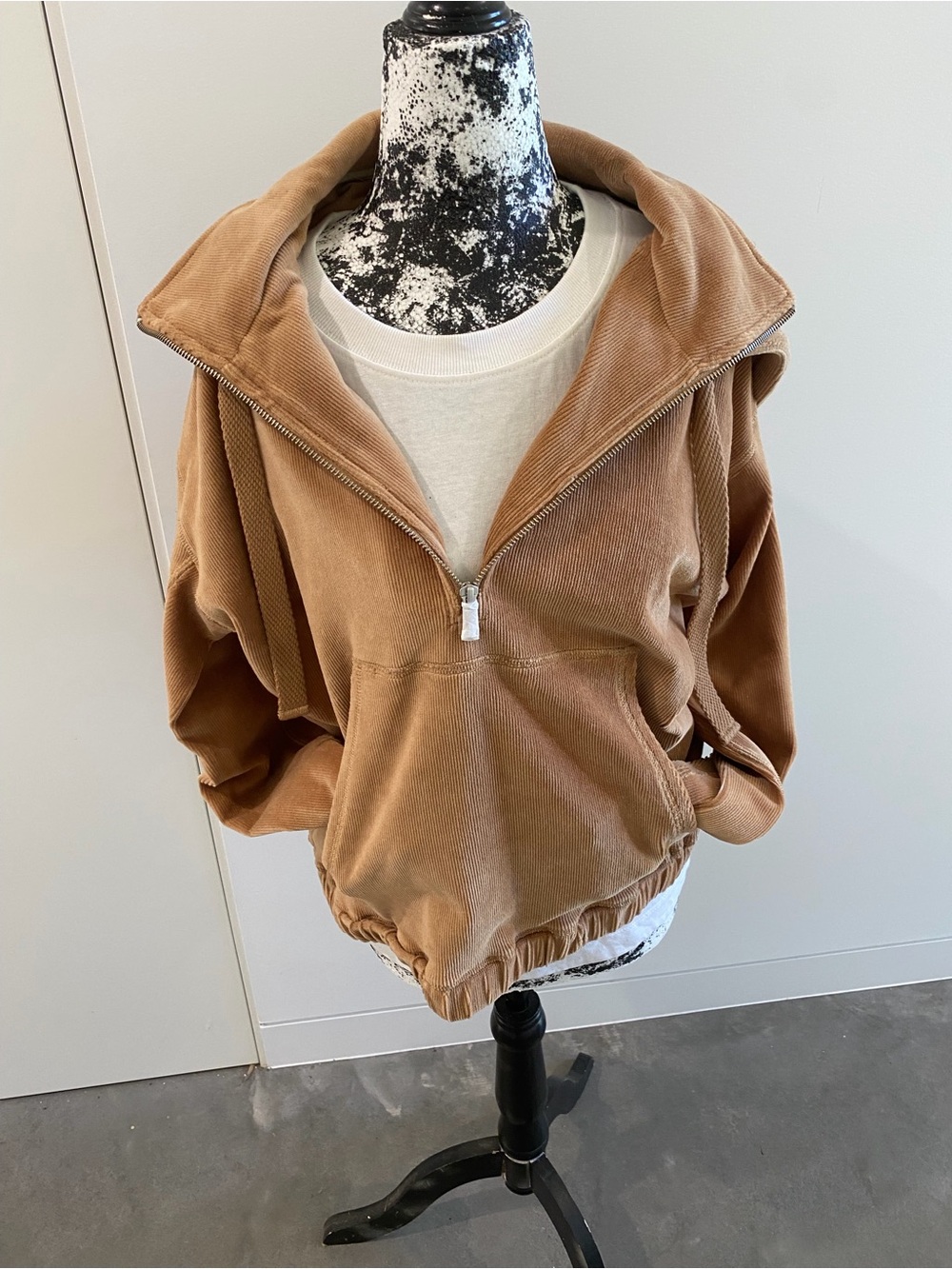 Jag Jeans Corduroy Half-Zip Bomber Jacket - Camel Brown